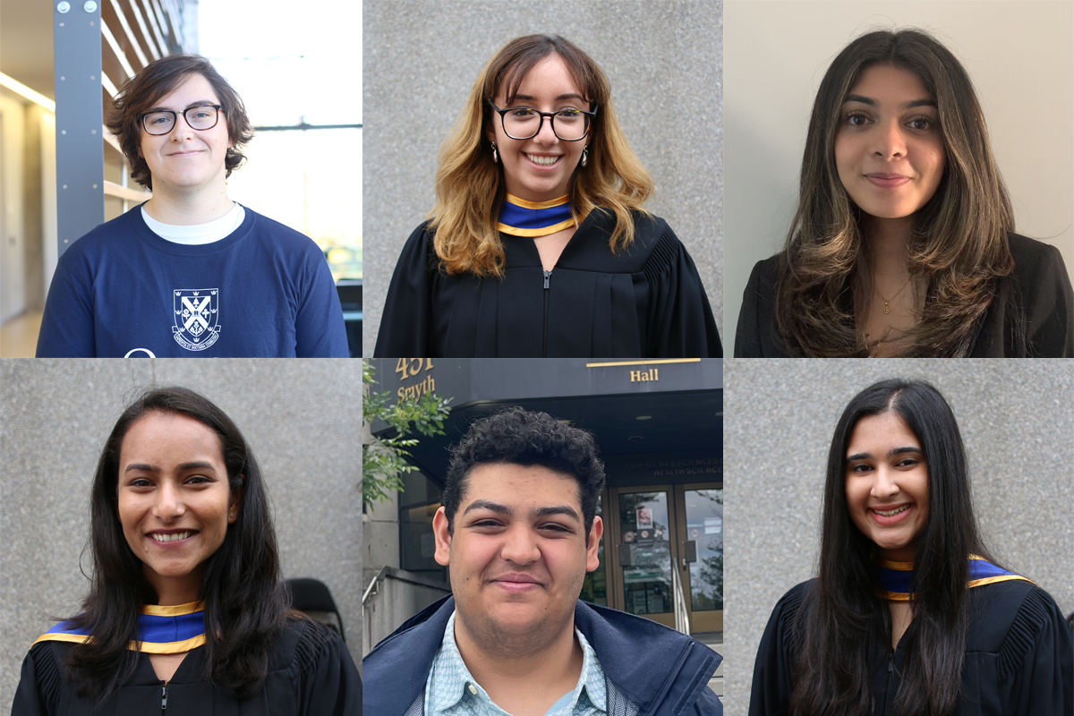 Individual head shot photos of Spencer, Monique, Maya, Shyla, Abdelrahman, and Rashi combined into a one image in a grid formation.