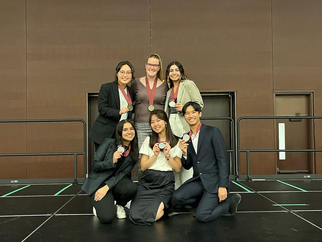 Group photo of the six BHSc students who placed first and second at HOSA in 2023
